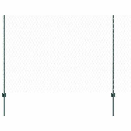 Sekskantet hegn med stolpe 25 x 1,5 m PVC-belagt stål Grøn Mesh
