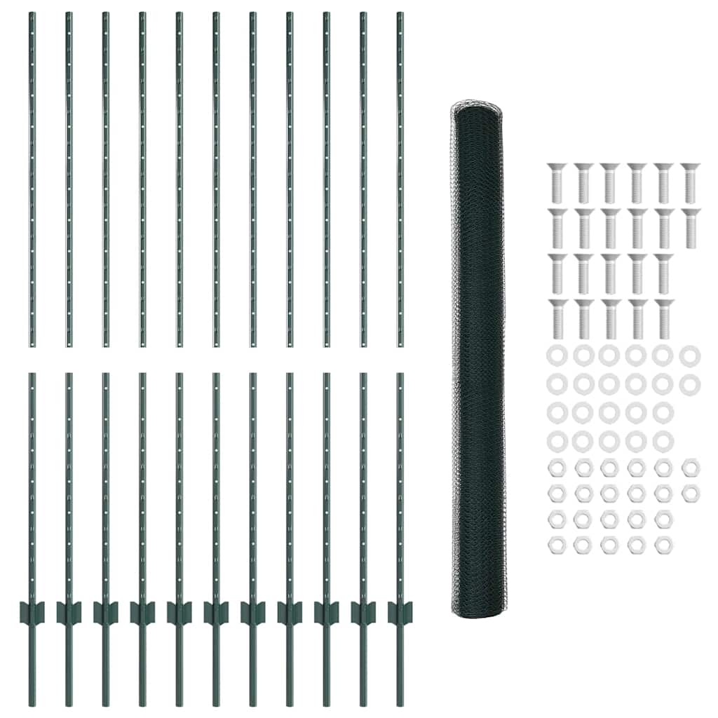 Svejset Trådhegn 25 x 1,6 m (B x H) PVC-belagt stål Grøn Mesh