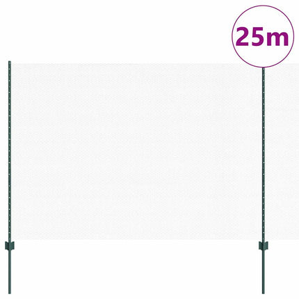 Udendørs sekskantet hegn med stolpe 25 x 1,6 m PVC-belagt stål