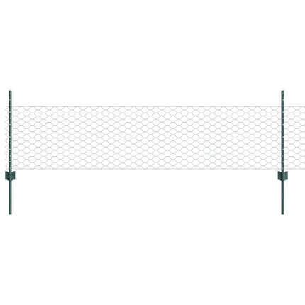 Udendørs sekskantet hegn med stolpe 50 x 0,5 m PVC-belagt stål