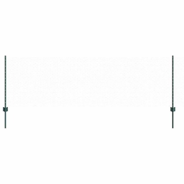 Udendørs sekskantet hegn med stolpe 50 x 0,8 m PVC-belagt stål