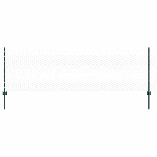 Udendørs sekskantet hegn med stolpe 50 x 0,8 m PVC-belagt stål