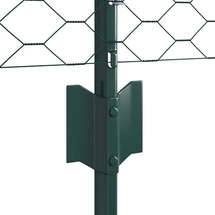 Udendørs sekskantet hegn med stolpe 50 x 0,8 m PVC-belagt stål
