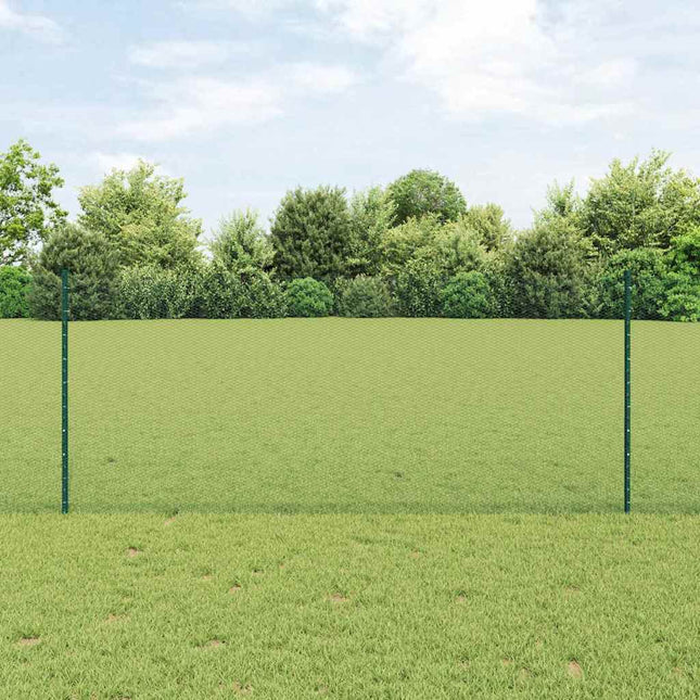 Udendørs sekskantet hegn med stolpe 50 x 1 m PVC-belagt stål