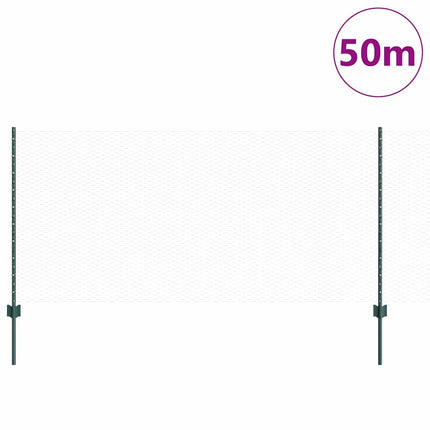 Udendørs sekskantet hegn med stolpe 50 x 1 m PVC-belagt stål