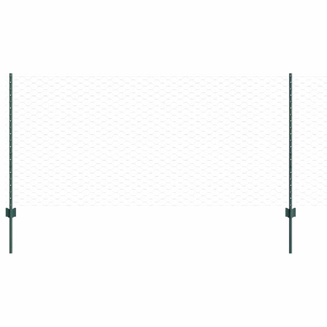 Udendørs sekskantet hegn med stolpe 50 x 1 m PVC-belagt stål