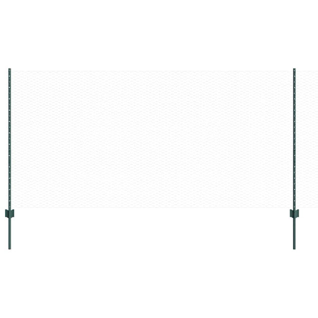 Udendørs sekskantet hegn med stolpe 50 x 1,2 m PVC-belagt stål