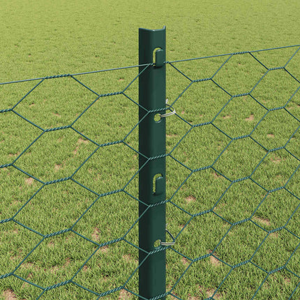 Udendørs sekskantet hegn med stolpe 50 x 1,2 m PVC-belagt stål