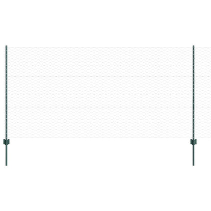 Udendørs sekskantet hegn med stolpe 50 x 1,2 m PVC-belagt stål