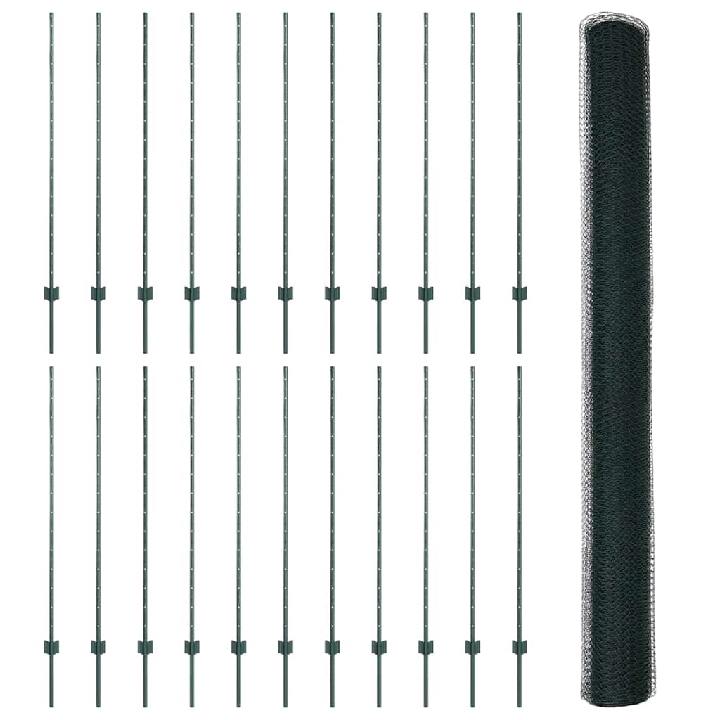 Svejset Trådhegn 50 x 1,4 m (B x H) PVC-belagt stål Grøn Mesh