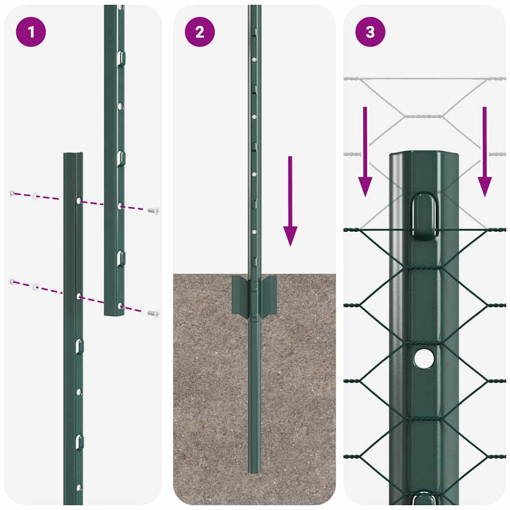 Svejset Trådhegn 50 x 1,4 m (B x H) PVC-belagt stål Grøn Mesh