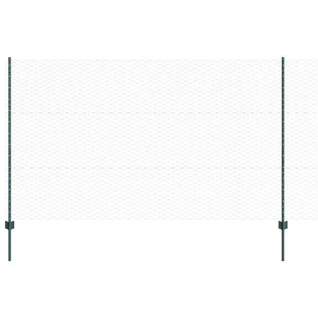 Udendørs sekskantet hegn med stolpe 50 x 1,4 m PVC-belagt stål