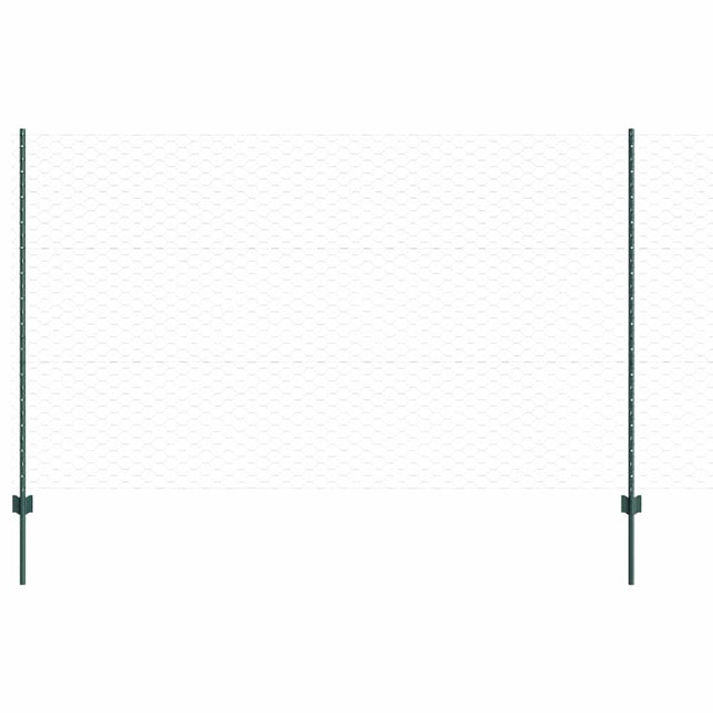 Udendørs sekskantet hegn med stolpe 50 x 1,4 m PVC-belagt stål