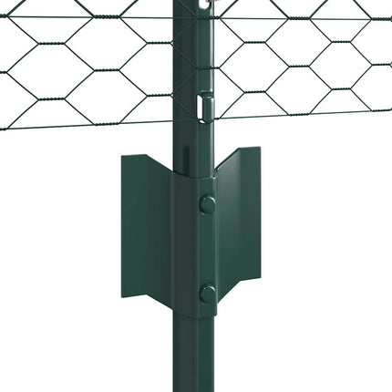Udendørs sekskantet hegn med stolpe 100 x 0,5 m PVC-belagt stål