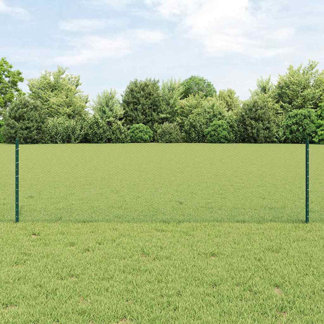 Udendørs sekskantet hegn med stolpe 100 x 0,6 m PVC-belagt stål