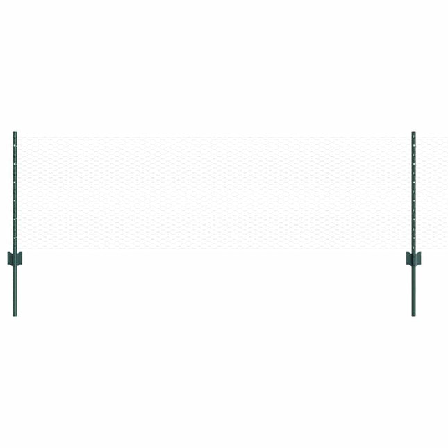 Udendørs sekskantet hegn med stolpe 100 x 0,6 m PVC-belagt stål