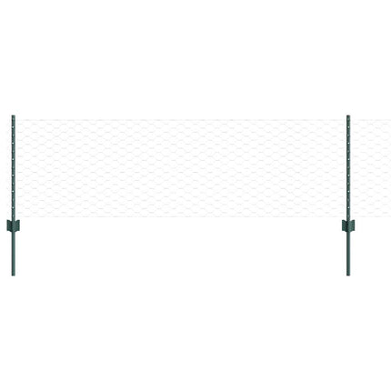 Udendørs sekskantet hegn med stolpe 100 x 0,6 m PVC-belagt stål