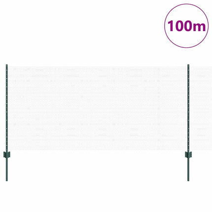 Udendørs sekskantet hegn med stolpe 100 x 1 m PVC-belagt stål