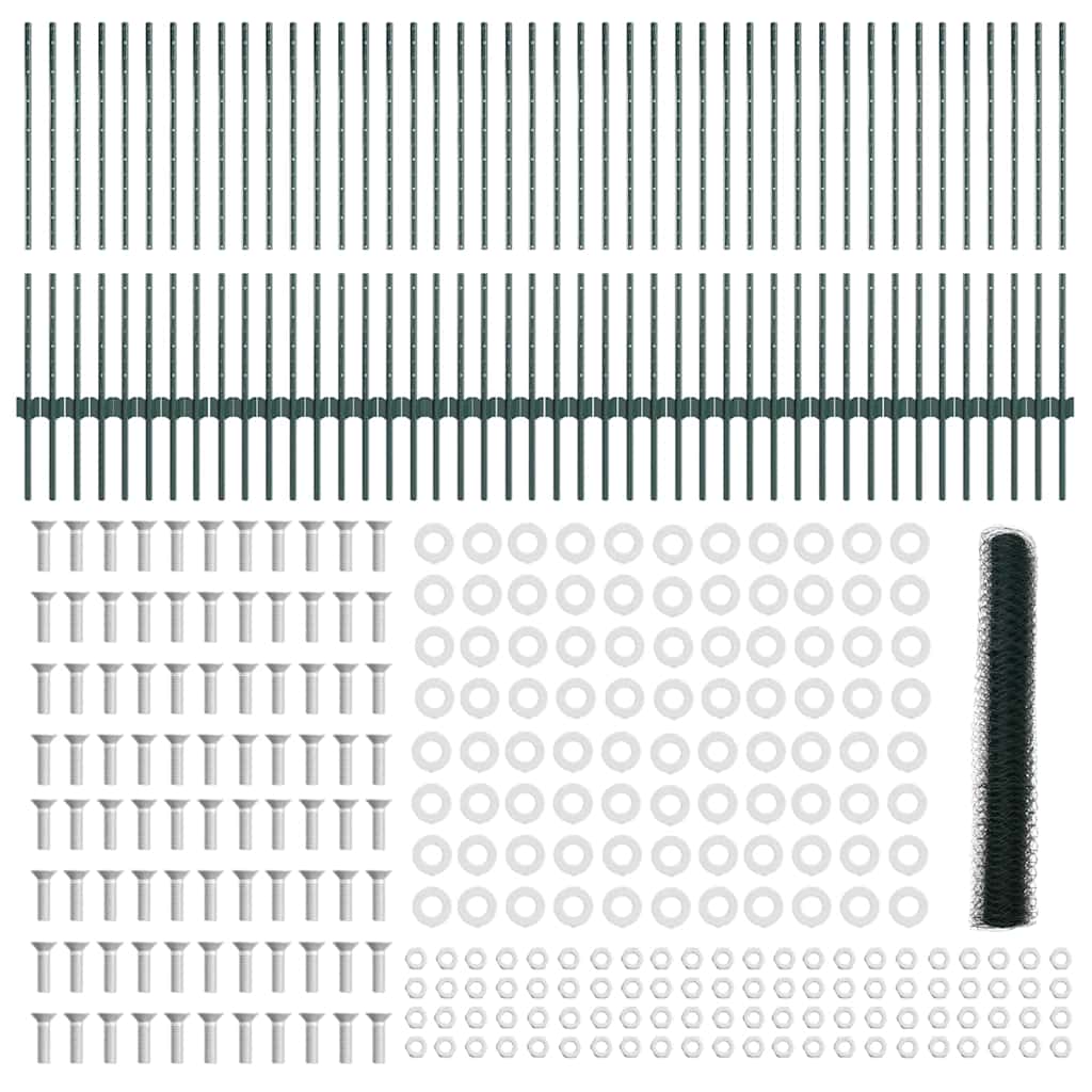 Svejset Trådhegn 100 x 1 m (B x H) PVC-belagt stål Grøn Mesh