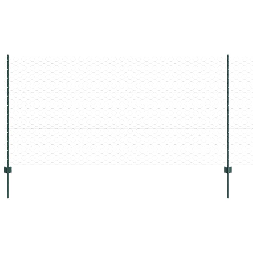 Hegn med post Grøn 1,2 x 100 m Stål og PVC