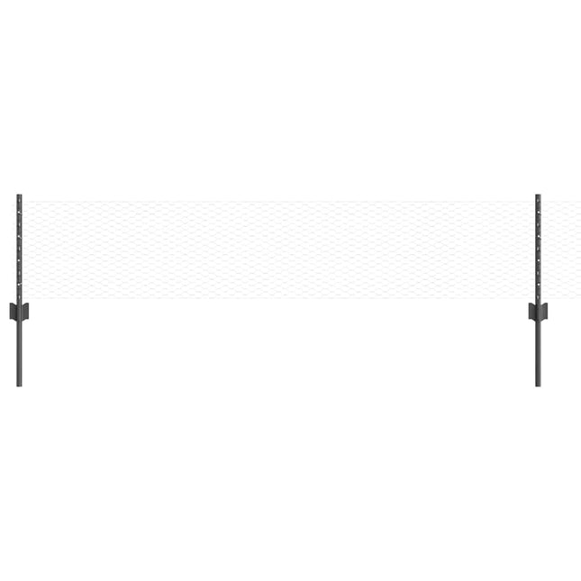 Udendørs sekskantet hegn med stolpe 10 x 0,4 m PVC-belagt stål
