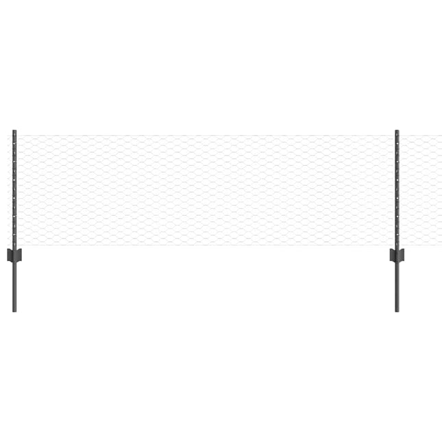 Udendørs sekskantet hegn med stolpe 10 x 0,6 m PVC-belagt stål