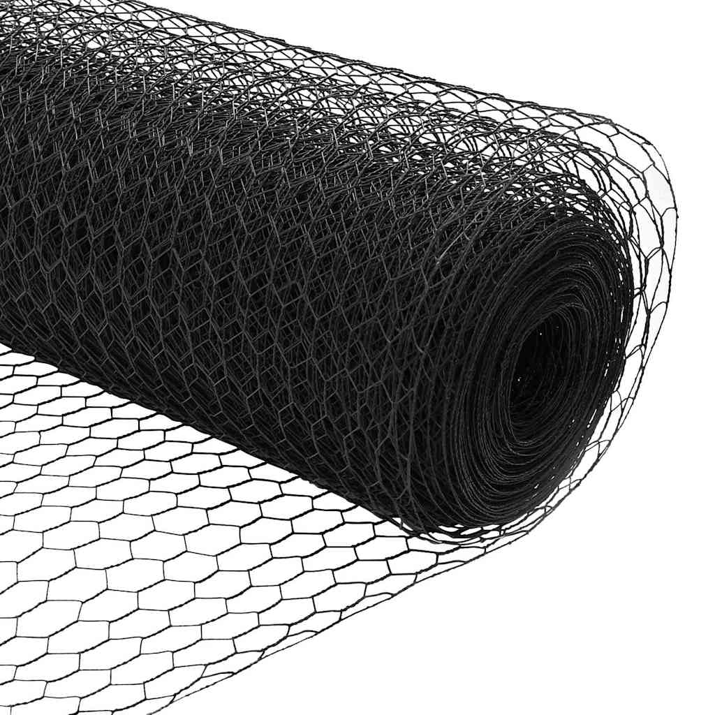 Hegn med post Grå 0,8 x 10 m Stål og PVC