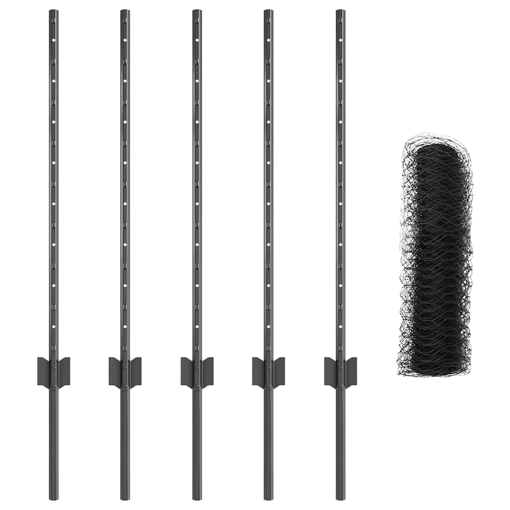 Svejset Trådhegn 10 x 0,8 m (B x H) PVC-belagt stål Grå Mesh