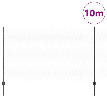 Udendørs sekskantet hegn med stolpe 10 x 1,4 m PVC-belagt stål