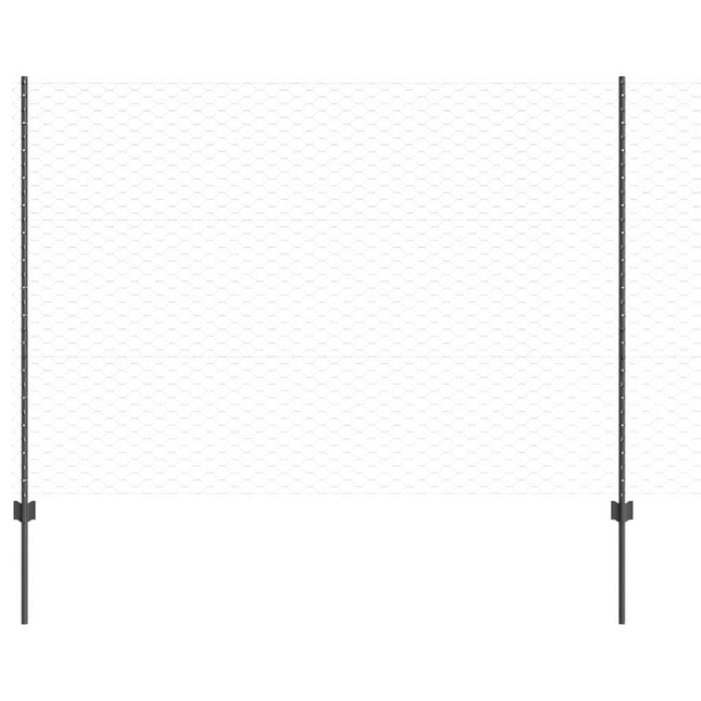 Udendørs sekskantet hegn med stolpe 10 x 1,5 m PVC-belagt stål