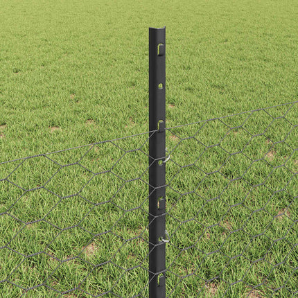 Udendørs sekskantet hegn med stolpe 25 x 0,5 m PVC-belagt stål