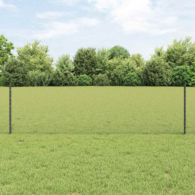 Udendørs sekskantet hegn med stolpe 25 x 0,6 m PVC-belagt stål