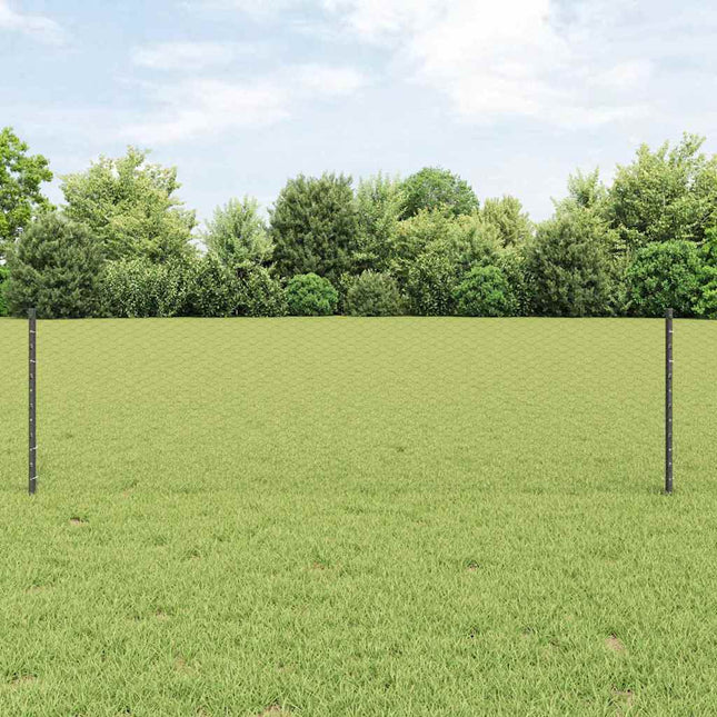Udendørs sekskantet hegn med stolpe 25 x 0,6 m PVC-belagt stål