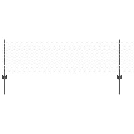 Udendørs sekskantet hegn med stolpe 25 x 0,6 m PVC-belagt stål