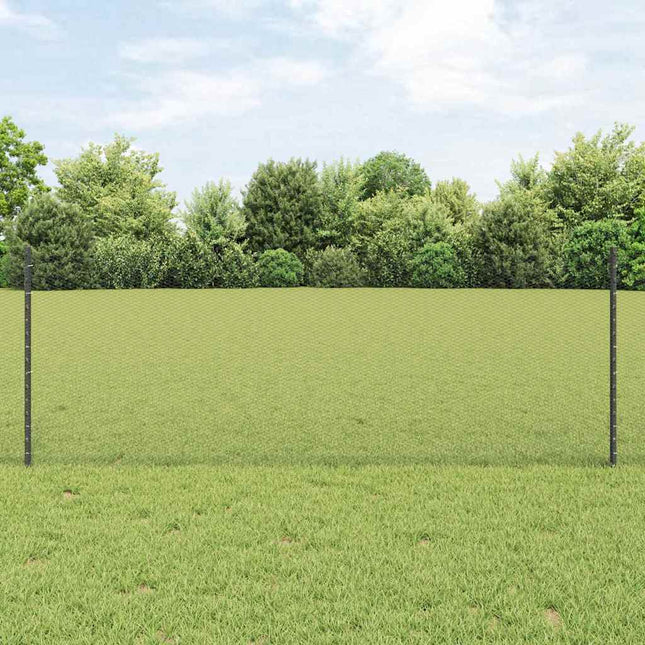 Udendørs sekskantet hegn med stolpe 25 x 0,8 m PVC-belagt stål