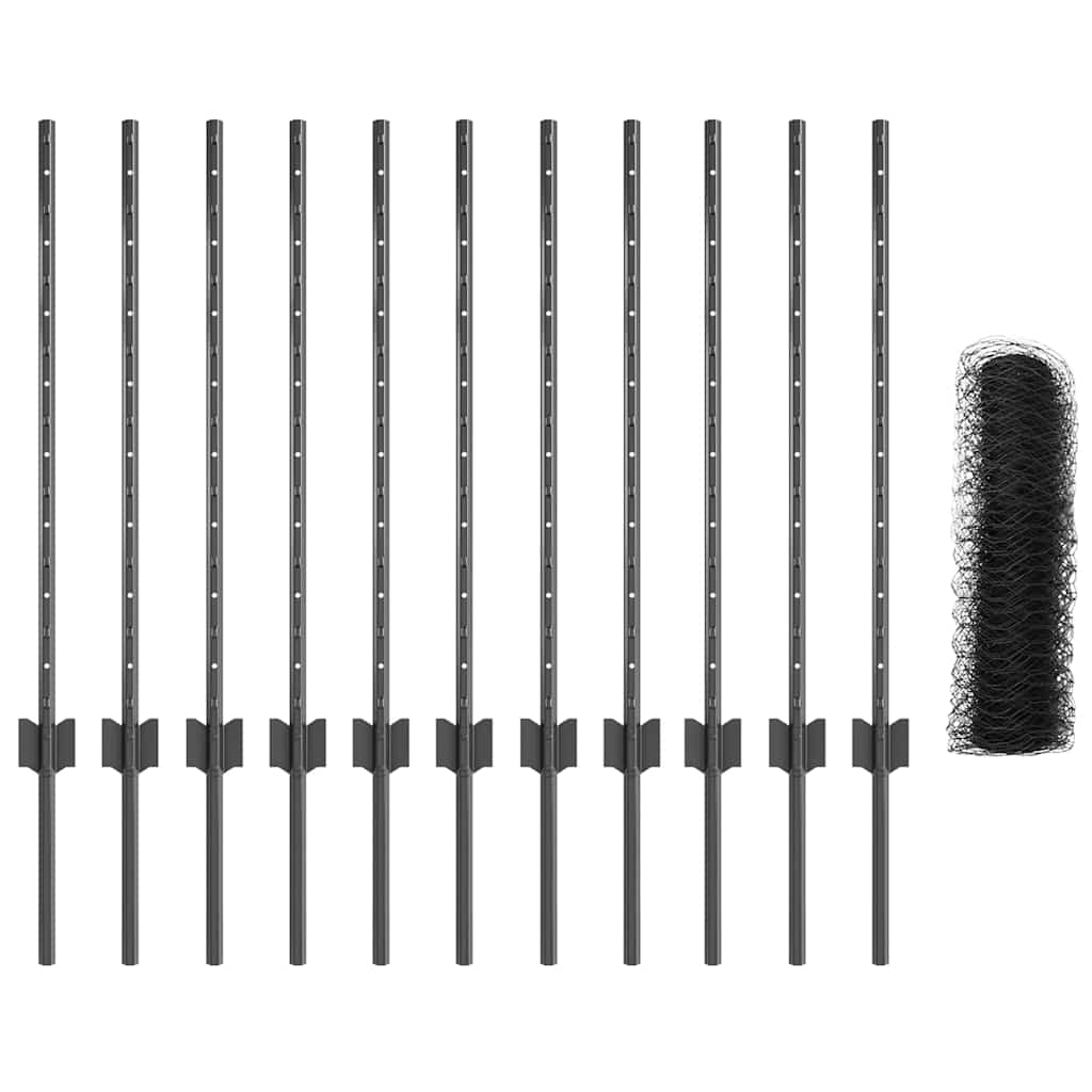 Svejset Trådhegn 25 x 0,8 m (B x H) PVC-belagt stål Grå Mesh