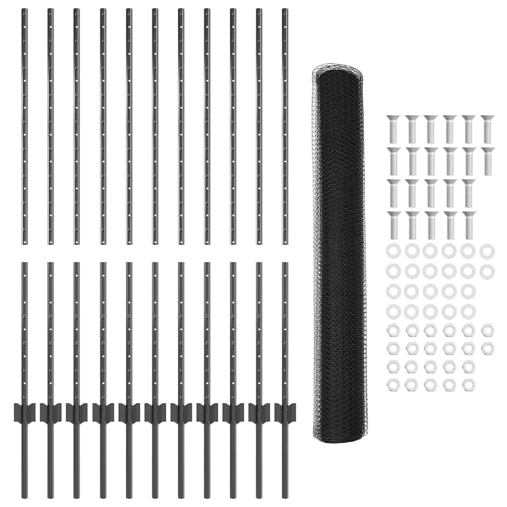 Svejset Trådhegn 25 x 1,2 m (B x H) PVC-belagt stål Grå Mesh