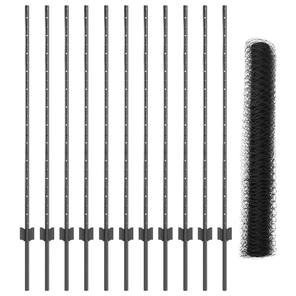 Svejset Trådhegn 25 x 1,2 m (B x H) PVC-belagt stål Grå Mesh