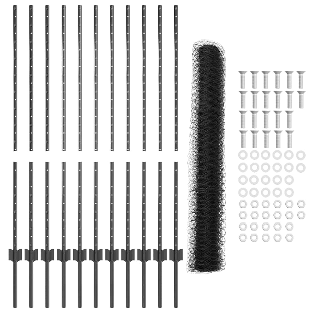 Svejset Trådhegn 25 x 1,2 m (B x H) PVC-belagt stål Grå Mesh