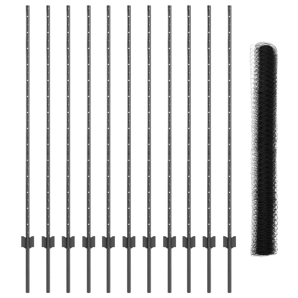 Svejset Trådhegn 25 x 1,4 m (B x H) PVC-belagt stål Grå Mesh
