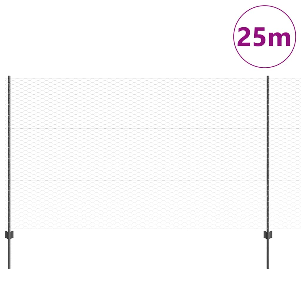 Svejset Trådhegn 25 x 1,4 m (B x H) PVC-belagt stål Grå Mesh