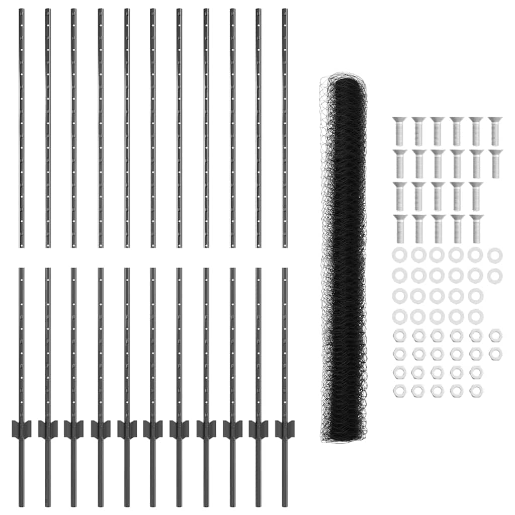 Svejset Trådhegn 25 x 1,4 m (B x H) PVC-belagt stål Grå Mesh