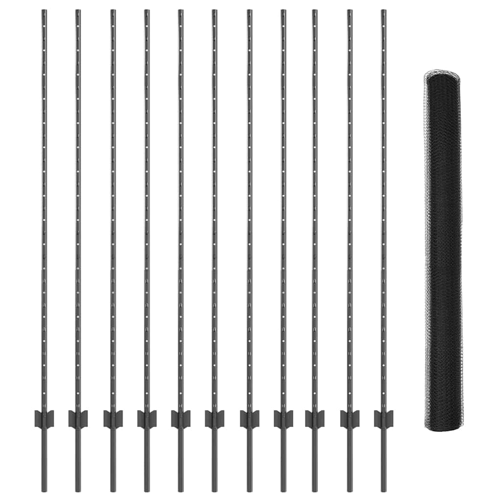Svejset Trådhegn 25 x 1,5 m (B x H) PVC-belagt stål Grå Mesh