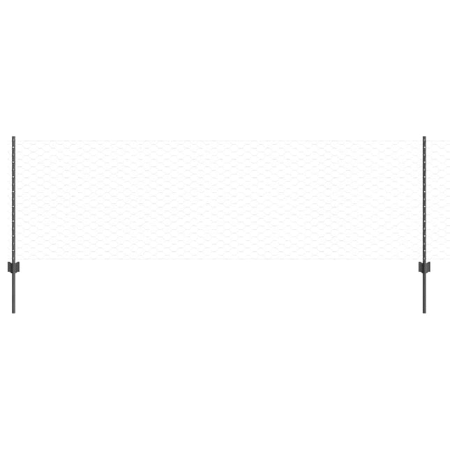 Udendørs sekskantet hegn med stolpe 50 x 0,8 m PVC-belagt stål