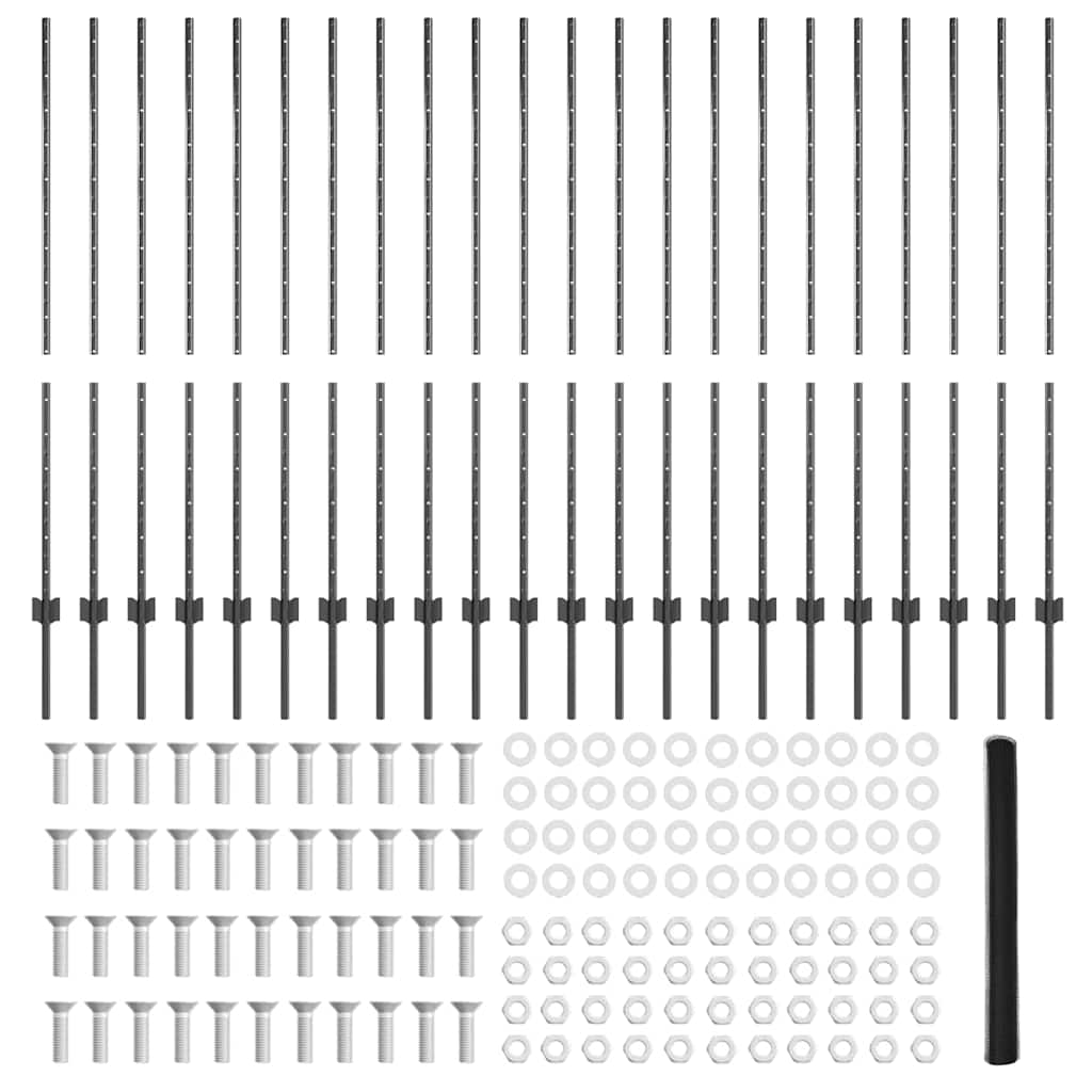 Svejset Trådhegn 50 x 1,4 m (B x H) PVC-belagt stål Grå Mesh