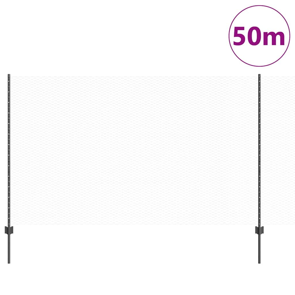 Svejset Trådhegn 50 x 1,4 m (B x H) PVC-belagt stål Grå Mesh