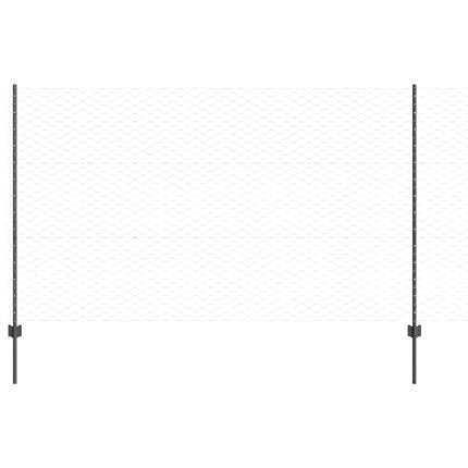 Udendørs sekskantet hegn med stolpe 50 x 1,4 m PVC-belagt stål