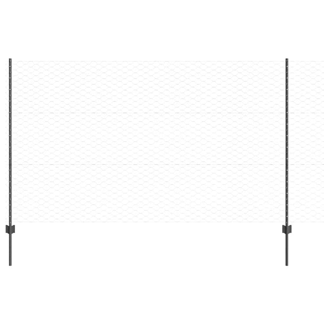 Udendørs sekskantet hegn med stolpe 50 x 1,4 m PVC-belagt stål