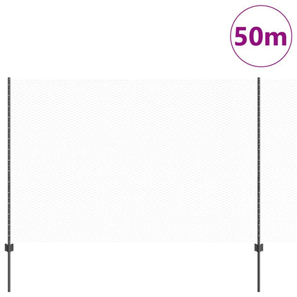 Udendørs sekskantet hegn med stolpe 50 x 1,5 m PVC-belagt stål