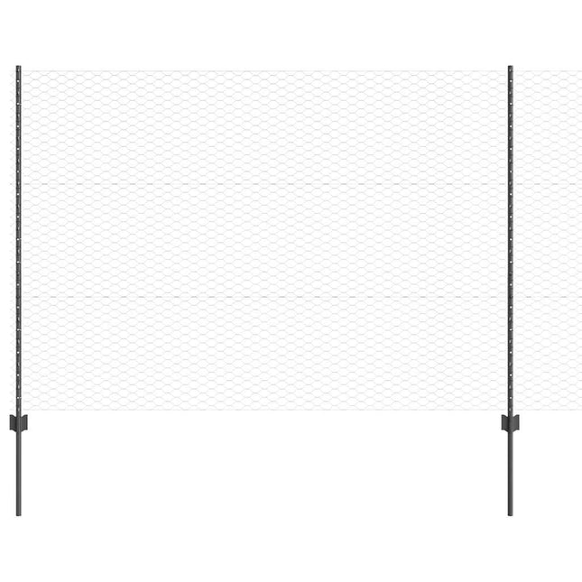 Udendørs sekskantet hegn med stolpe 50 x 1,5 m PVC-belagt stål
